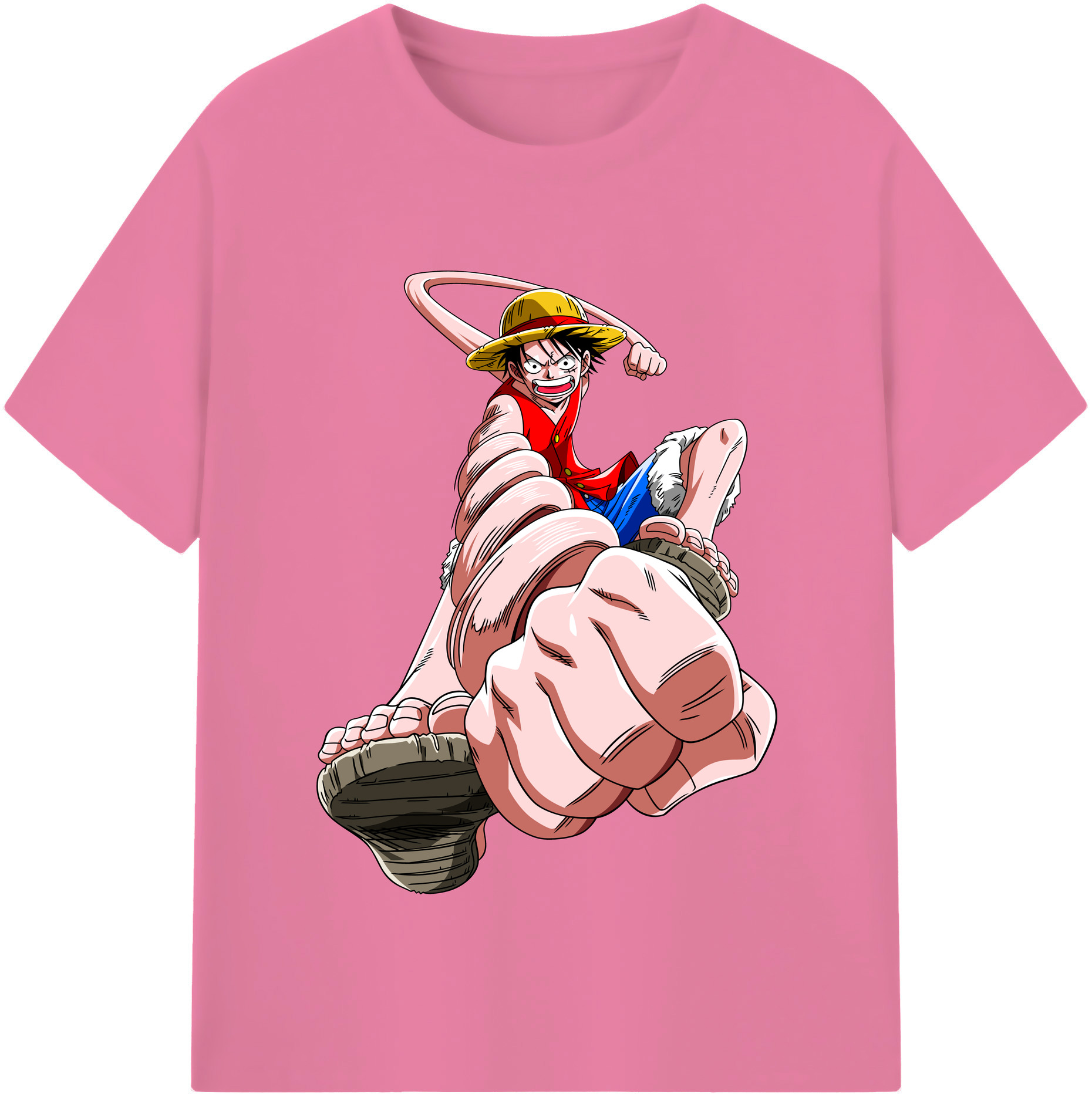 ワンピース モンキー・D・ルフィ ONE PIECE Monkey D. Luffy 綿100％半袖Tシャツ（フロントプリント）